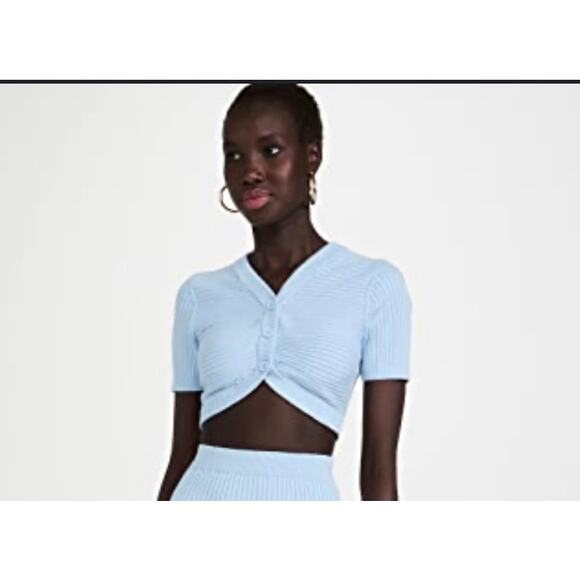 Elexiay marisol crochet baby blue top size Small $200 - Picture 1 of 6